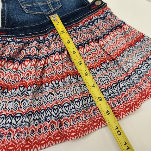 Jordache Toddler Girls Denim Overalls Jumper Size 3T / NP3 Red White Blue Skirt - Picture 8 of 13